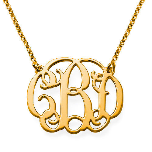 Small Interlocking Script Monogram Necklace Apparel & Accessories > Jewelry > Necklaces - 2