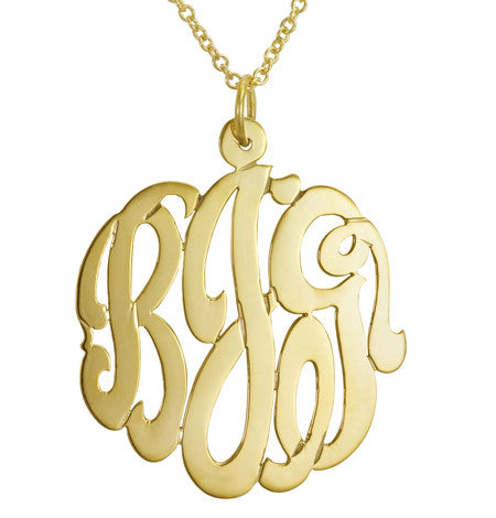Gold Cutout Monogram Necklace Apparel & Accessories > Jewelry > Necklaces - 1