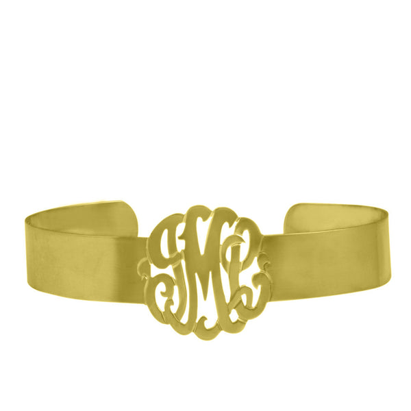 Rose Gold Monogram Cuff Bracelet by Purple Mermaid Designs Apparel & Accessories > Jewelry > Bracelets - 2