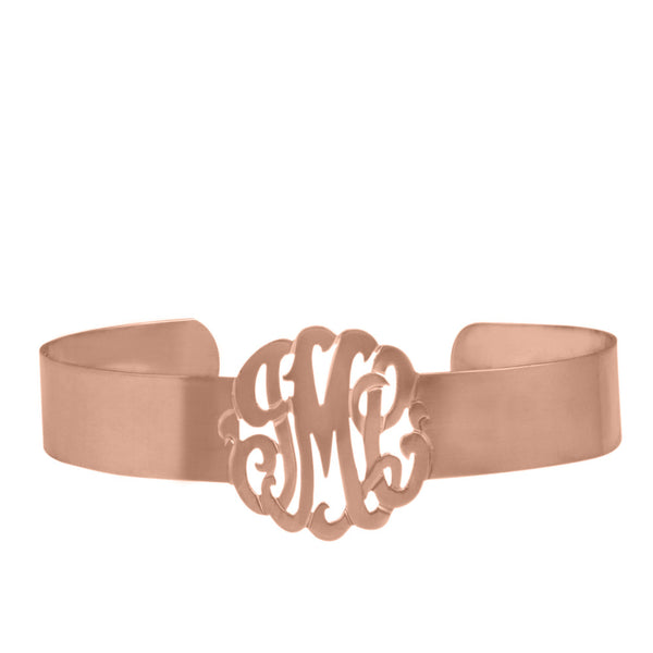 Gold Monogram Cuff Bracelet by Purple Mermaid Designs Apparel & Accessories > Jewelry > Bracelets - 2