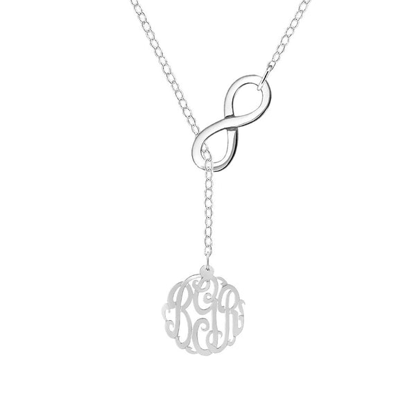 Infinity Monogram Lariat Necklace by Purple Mermaid Designs Apparel & Accessories > Jewelry > Necklaces - 2