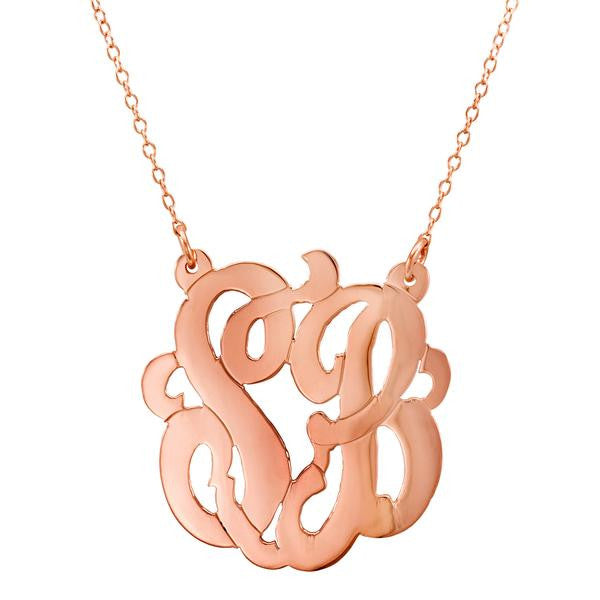 Rose Gold 2 Initial Monogram Necklace Apparel & Accessories > Jewelry > Necklaces