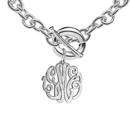 Keti Sorely Designs Sterling Silver Monogram Necklace on Toggle Chain Apparel & Accessories > Jewelry > Necklaces - 1