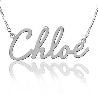 Keti Sorely Designs Sterling Silver Name Plate Necklace Apparel & Accessories > Jewelry > Necklaces