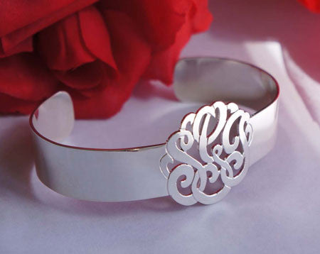 Keti Sorely Designs Sterling Silver Monogram Cuff Bracelet Apparel & Accessories > Jewelry > Bracelets - 1