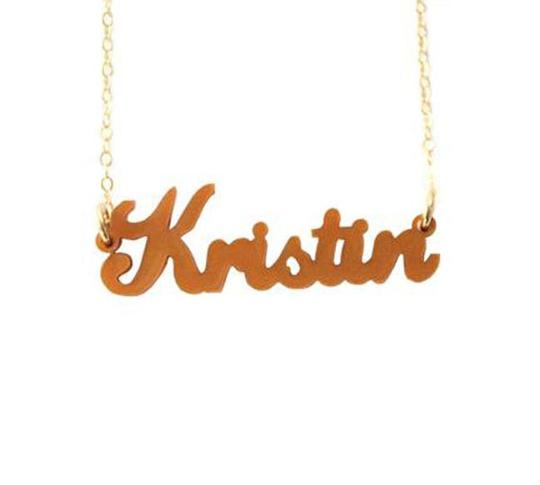 Acrylic Script Name Necklace by Moon and Lola Apparel & Accessories > Jewelry > Necklaces - 1