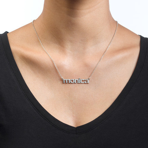 Sterling Silver Nameplate Necklace - Lowercase Block Apparel & Accessories > Jewelry > Necklaces - 2