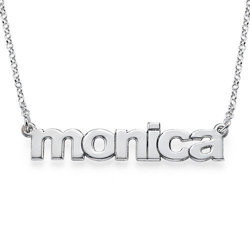 Sterling Silver Nameplate Necklace - Lowercase Block Apparel & Accessories > Jewelry > Necklaces - 1