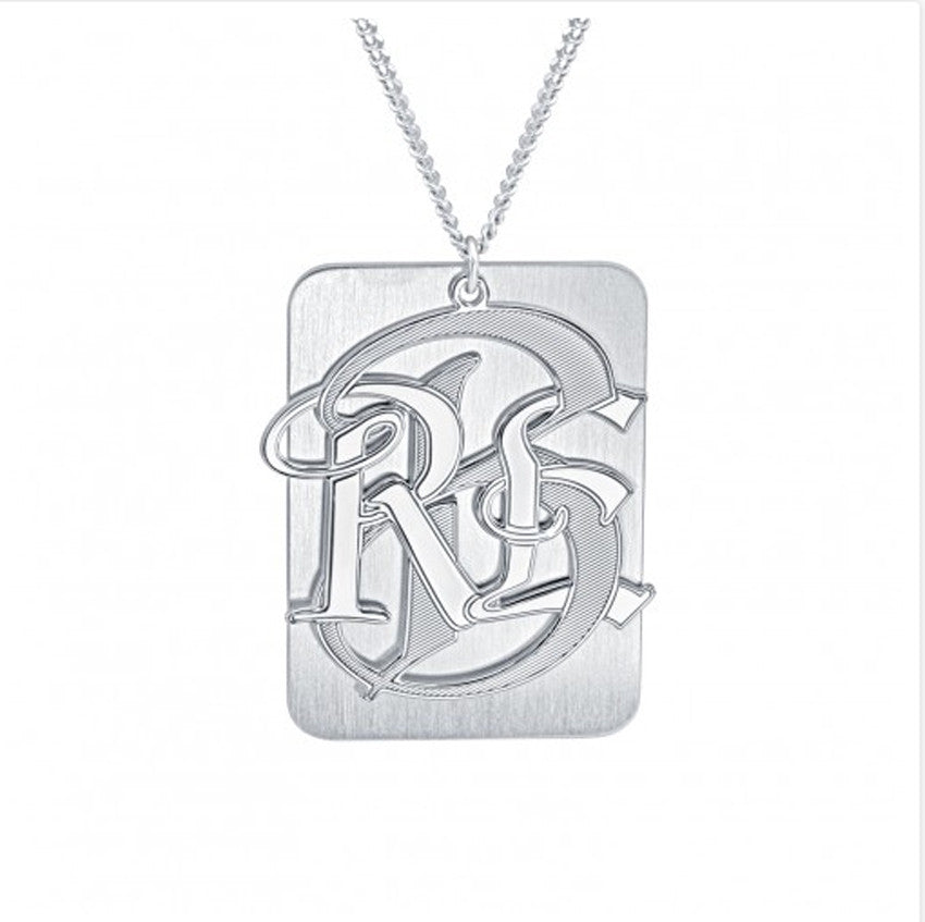 Mens Monogram Dog Tag Necklace Initial Obsession