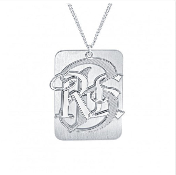 Mens Monogram Dog Tag Necklace