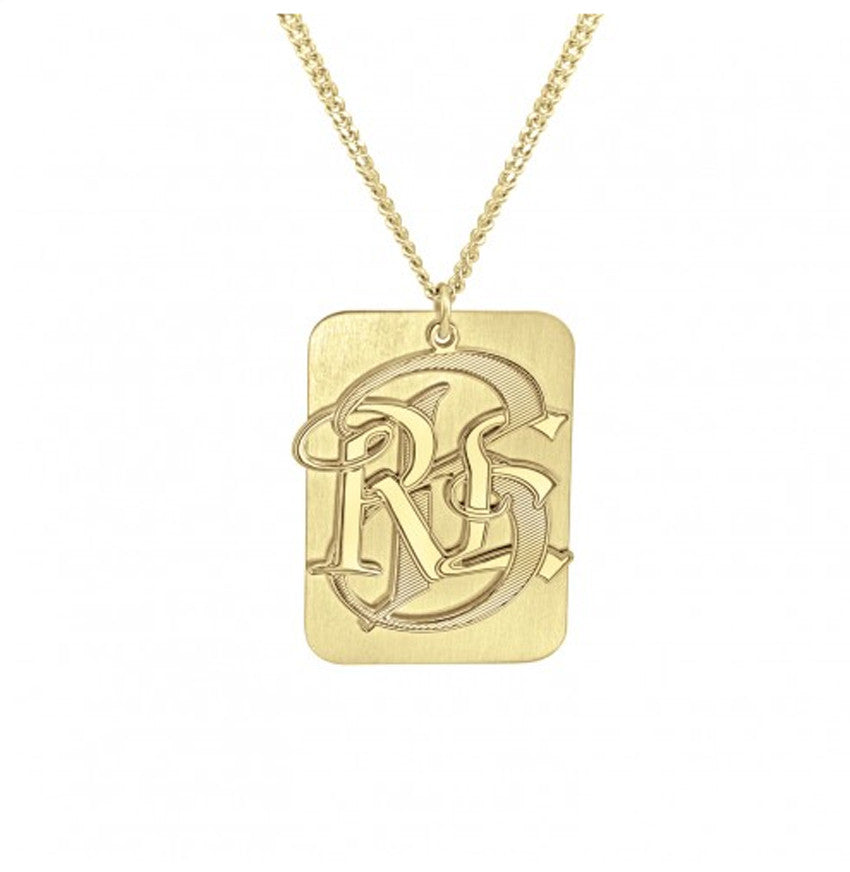 Monogram dog 2025 tag necklace