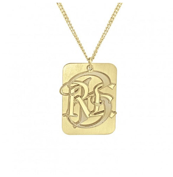 Mens Monogram Dog Tag Necklace