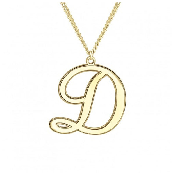 Mens Script Initial Necklace