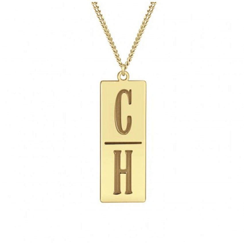 Mens Stacked Two Initial Necklace – Initial Obsession