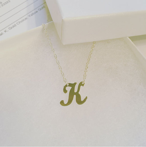 Mixed Metal Initial Necklace Letter K