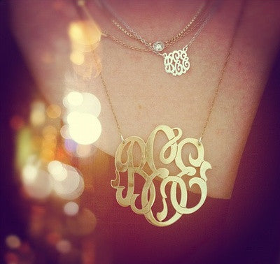 Moon and Lola Gold Filled Cutout Monogram Necklace Apparel & Accessories > Jewelry > Necklaces - 1