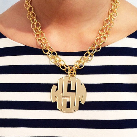 Moon and Lola Extra Large Acrylic Block Monogram Necklace Apparel & Accessories > Jewelry > Necklaces - 1