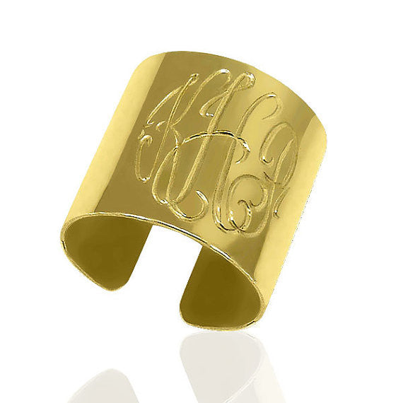 Unique Cuff Rings Monogram Cuff Ring – Initial Obsession