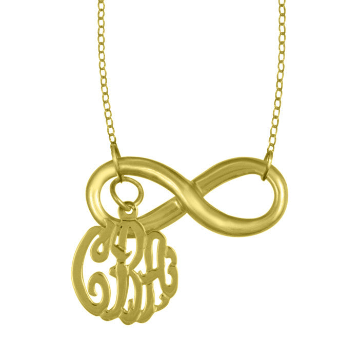 Purple Mermaid Designs Infinity Monogram Necklace