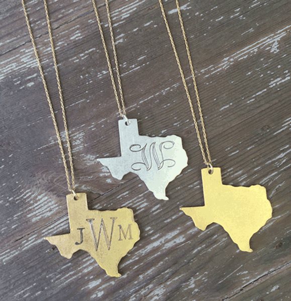 Large Monogram Texas Necklace Apparel & Accessories > Jewelry > Necklaces - 2