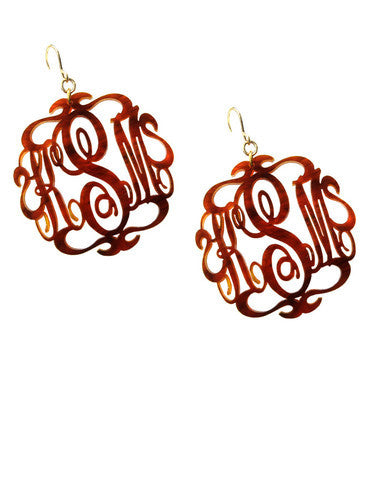 Acrylic Script Monogram Earrings by Moon and Lola Apparel & Accessories > Jewelry > Earrings - 1