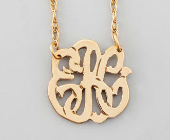 Moon and Lola Gold Filled Cutout Mini Monogram Necklace Apparel & Accessories > Jewelry > Necklaces - 2