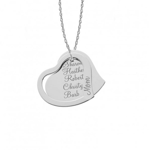 Engraved Mothers Double Heart Necklace Apparel & Accessories > Jewelry > Necklaces - 2