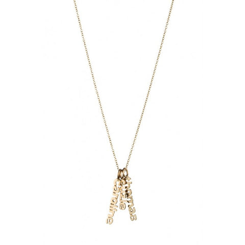 Gold Hanging Name Game Necklace Apparel & Accessories > Jewelry > Necklaces - 1