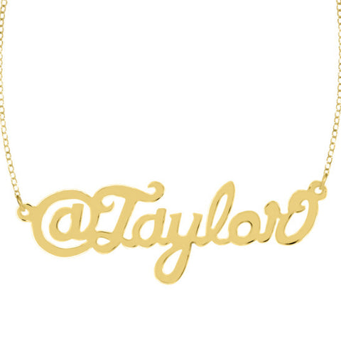 Twitter Handle Nameplate Necklace by Purple Mermaid Designs Apparel & Accessories > Jewelry > Necklaces - 1