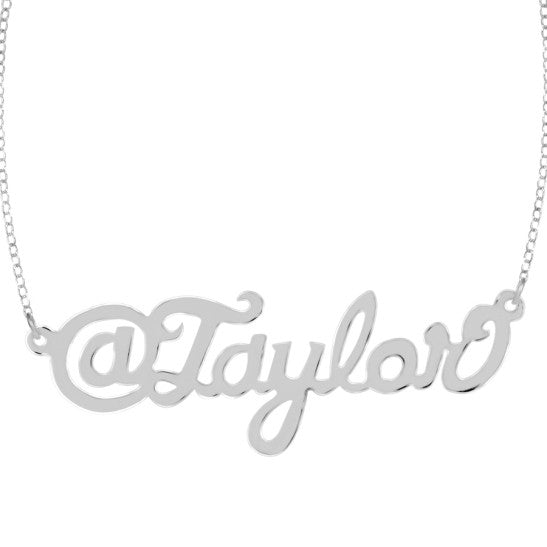 Twitter Handle Nameplate Necklace by Purple Mermaid Designs Apparel & Accessories > Jewelry > Necklaces - 3