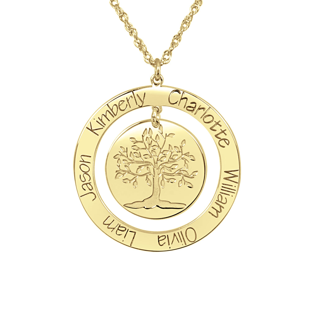 Personalized Engraved Family Tree Necklace
