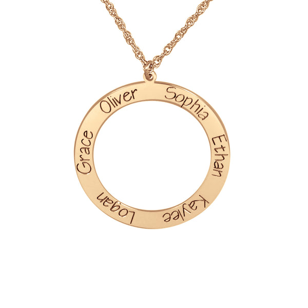 Personalized Open Circle Engraved Family Necklace 2