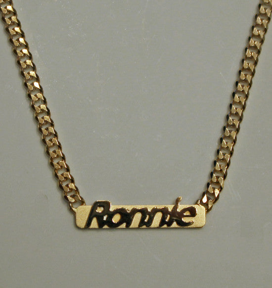 Raised Letter Name Bar Necklace by Purple Mermaid Designs Apparel & Accessories > Jewelry > Necklaces - 12
