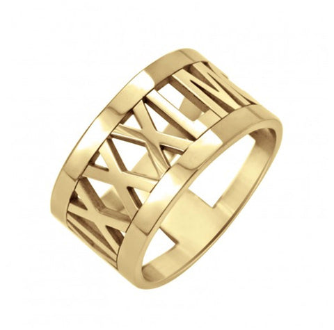 Rimmed Roman Numeral Ring