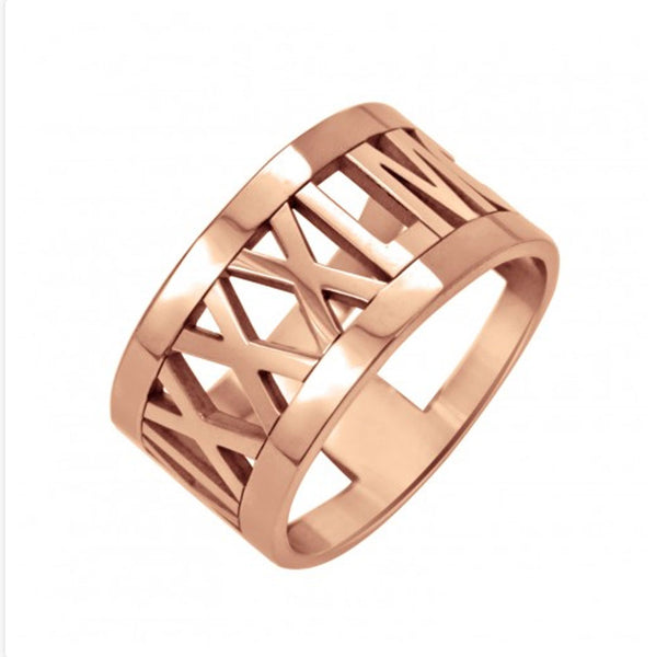 Rimmed Roman Numeral Ring