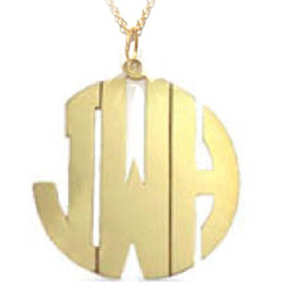 Gold Cutout Round Monogram Necklace Apparel & Accessories > Jewelry > Necklaces