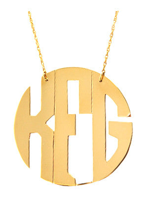 Moon and Lola Gold Filled Cutout Round Monogram Necklace Apparel & Accessories > Jewelry > Necklaces - 1