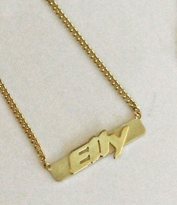 Raised Letter Name Bar Necklace by Purple Mermaid Designs Apparel & Accessories > Jewelry > Necklaces - 4