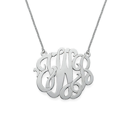 Scroll Monogram Necklace - Sterling Silver Apparel & Accessories > Jewelry > Necklaces - 3