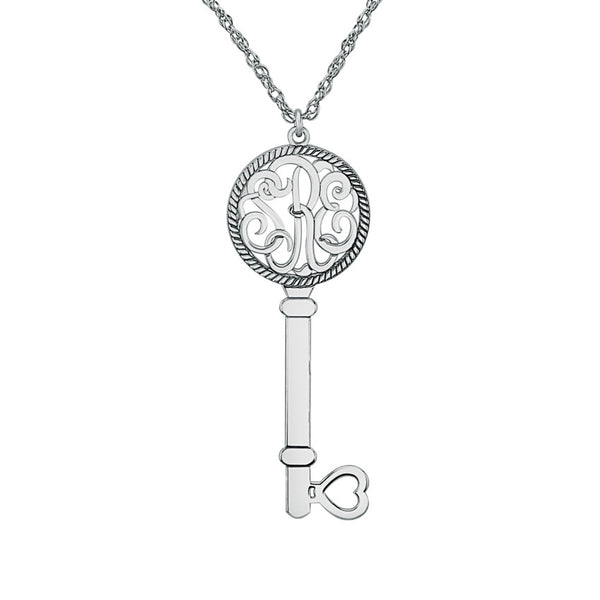 Three Initial Monogram Key Necklace Apparel & Accessories > Jewelry > Necklaces - 3