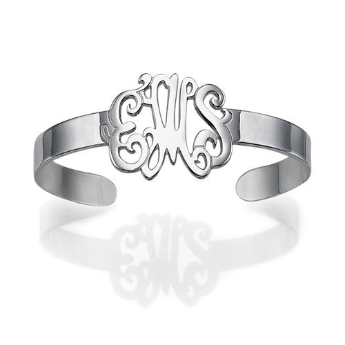 Sterling Silver Monogram Cuff Bracelet Apparel & Accessories > Jewelry > Bracelets - 2