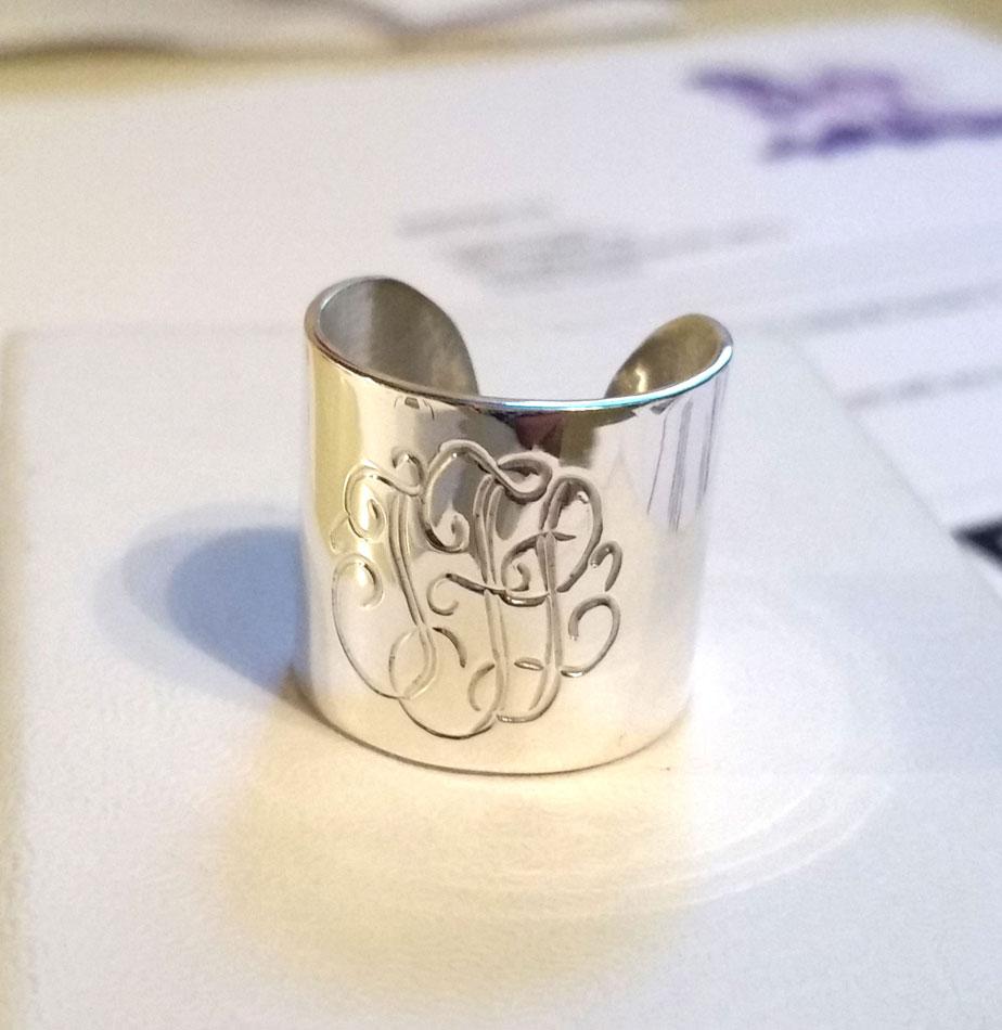 Monogram Cuff Ring – Initial Obsession