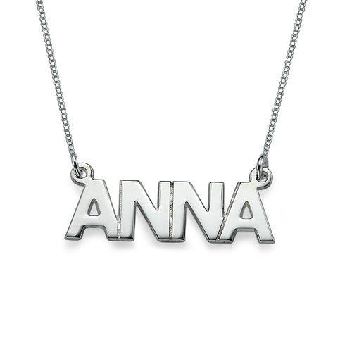 Sterling Silver Nameplate Necklace - Capital Letters Apparel & Accessories > Jewelry > Necklaces - 1