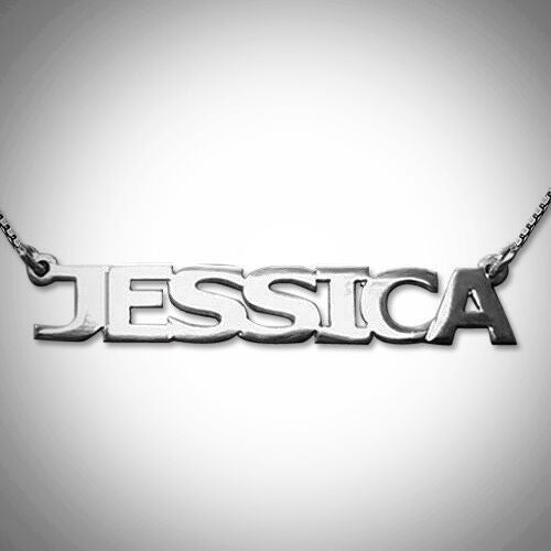 Sterling Silver Nameplate Necklace - Capital Letters Apparel & Accessories > Jewelry > Necklaces - 3