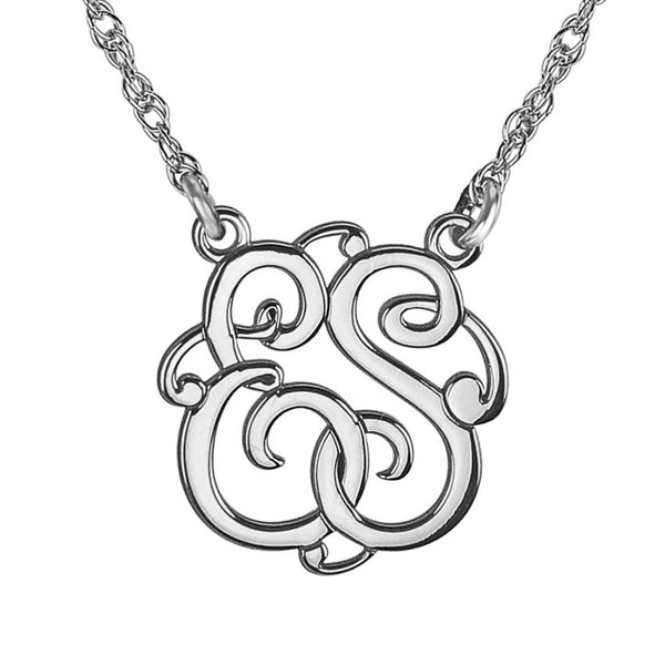 Classic Script Two Initial Monogram Necklace Apparel & Accessories > Jewelry > Necklaces - 2
