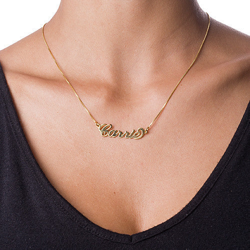 Small Gold Nameplate Necklace - Carrie Style Apparel & Accessories > Jewelry > Necklaces - 2