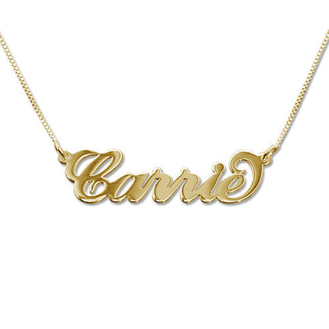 Small Gold Nameplate Necklace - Carrie Style Apparel & Accessories > Jewelry > Necklaces - 1