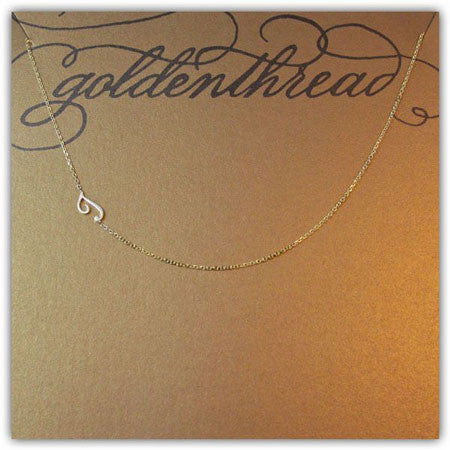 14K Gold Sideways Initial Necklace Apparel & Accessories > Jewelry > Necklaces - 2