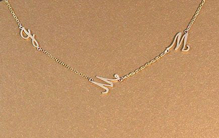 14K Gold Sideways Initial Necklace Apparel & Accessories > Jewelry > Necklaces - 5