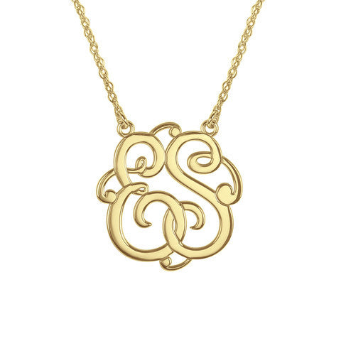 Classic Script Two Initial Monogram Necklace Apparel & Accessories > Jewelry > Necklaces - 1